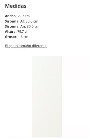 Puerta IKEA VALLSTENA Blanca 30x80 cm