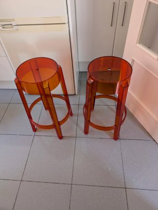 Taburetes Charles Ghost Arancione e Bianco