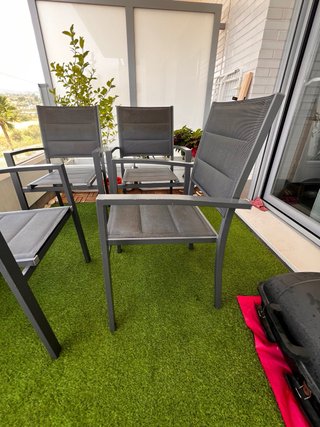 Juego 4 sillas terraza aluminio Leroy Merlin