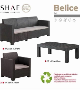 Set Muebles Salón Exterior Shaf Belice 5 plazas