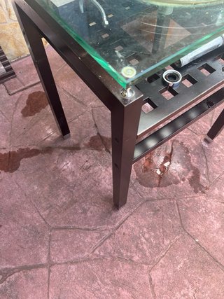 Mueble baño madera y cristal