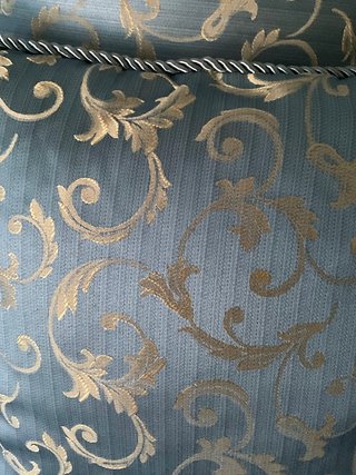 Set 2 Cuscini Damascati Azzurro/Oro 40x40