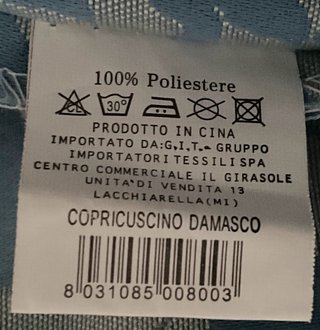 Set 2 Cuscini Damascati Azzurro/Oro 40x40