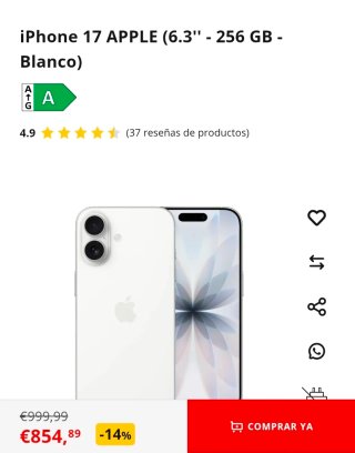 iPhone 17 256GB Blanco
