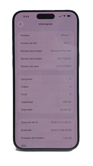 IPHONE 15 PRO MAX 256GB/ 84% BAT