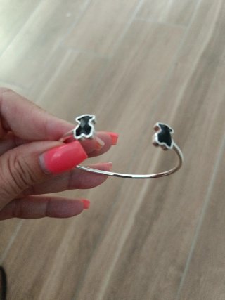 Pulsera Tous Oso Negra y Plateada