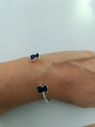 Pulsera Tous Oso Negra y Plateada