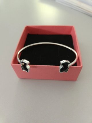 Pulsera Tous Oso Negra y Plateada