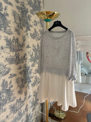 Vestido French lunares blanco y negro Talla S