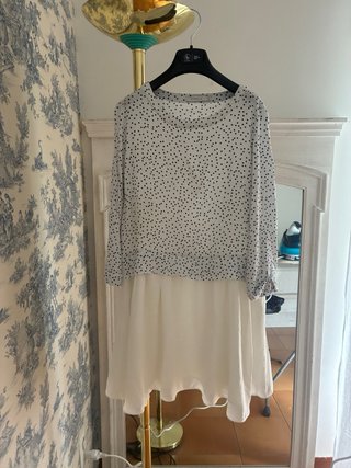 Vestido French lunares blanco y negro Talla S