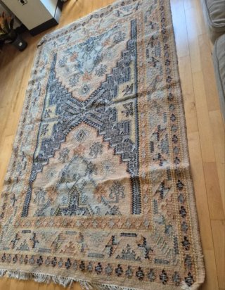 Alfombra West Elm Yute y Lana Beige Gris