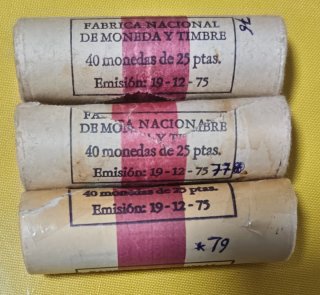 Lote de cartuchos de 25 Pesetas