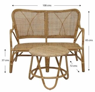 Conjunto de jardín de ratán en natural CHILVERT 4