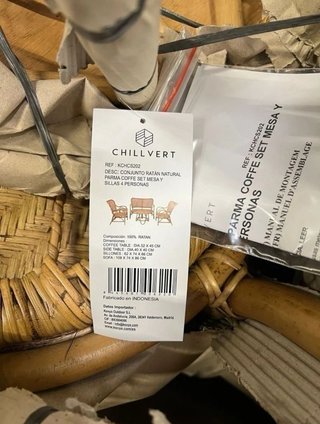 Conjunto de jardín de ratán en natural CHILVERT 4