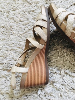 Sandalias Geox Cuña Beige Talla 40