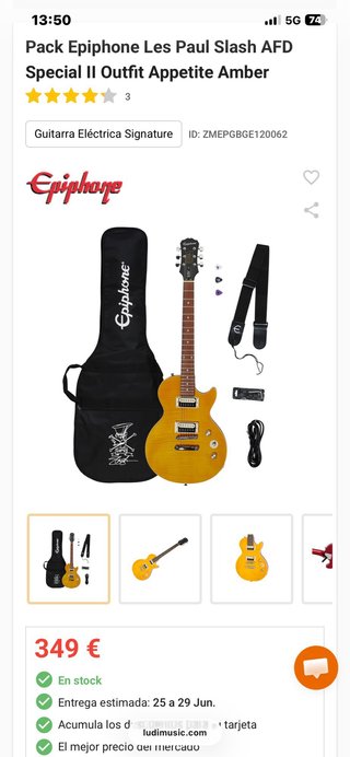 Epiphone Les Paul Slash special Guitarra Eléctrica