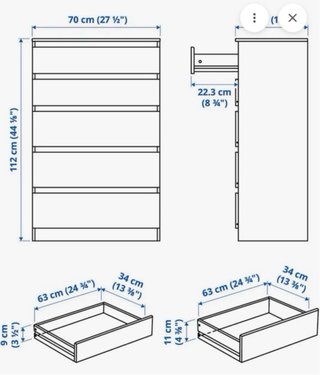 Cómoda IKEA 6 cajones blanca. Buen estado.