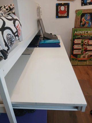 Cama litera 90 con escritorio y cajones