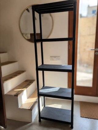 Estantería Negra Resina 5 Baldas Desmontable