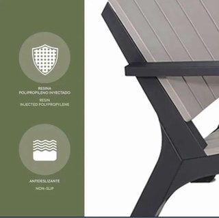 Chillvert Conjunto de Jardin de Resina Siros, Gris