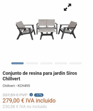 Chillvert Conjunto de Jardin de Resina Siros, Gris