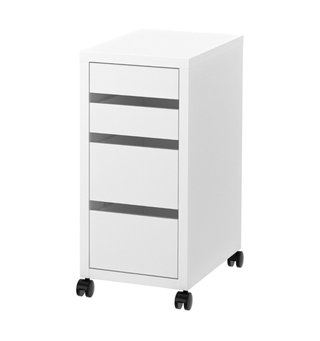 Cajonera IKEA blanca con 4 cajones y ruedas