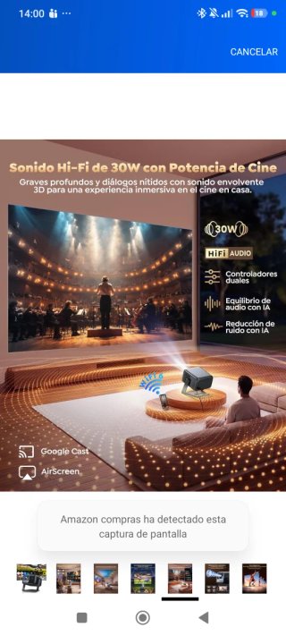 Proyector 4K Putrims Negro y Gris