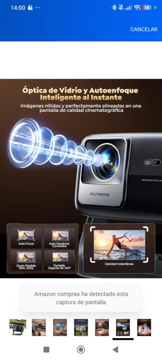Proyector 4K Putrims Negro y Gris