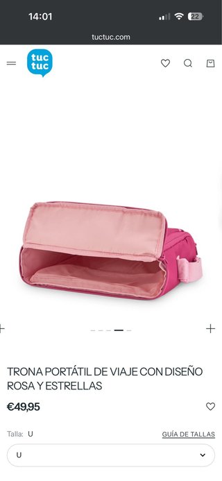 Silla trona portátil Tuc Tuc rosa Nueva!