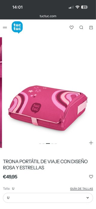 Silla trona portátil Tuc Tuc rosa Nueva!