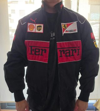 Chaqueta Bomber Ferrari Negra y Roja