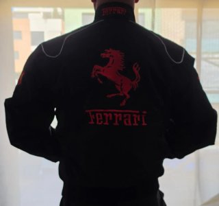 Chaqueta Bomber Ferrari Negra y Roja