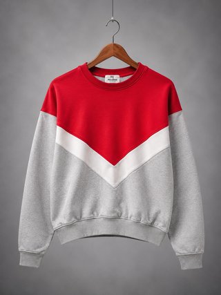 Sudadera Pull&Bear V Gris Roja Blanca
