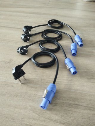 4 Cables Powercon a Schuko Macho 120cm