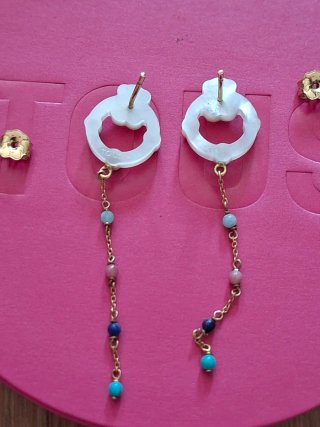 Pendientes Tous Oro y Gemas Multicolor