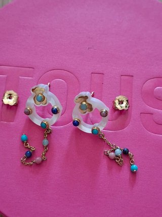Pendientes Tous Oro y Gemas Multicolor