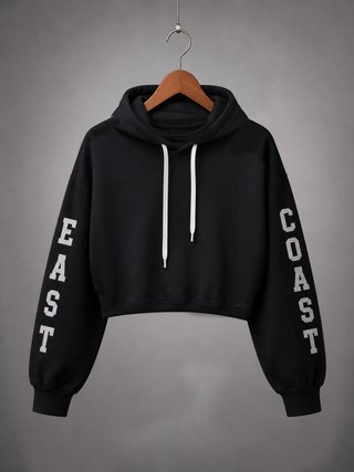 Sudadera cropped negra East Coast