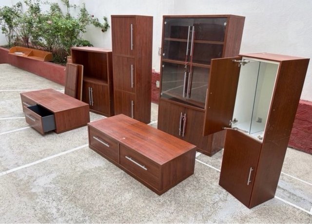 Lote Muebles Comedor Madera Oscura
