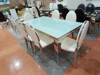Mesa de comedor cristal y metal