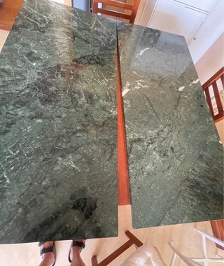 2 Placas Mármol Verde con Vetas Blancas