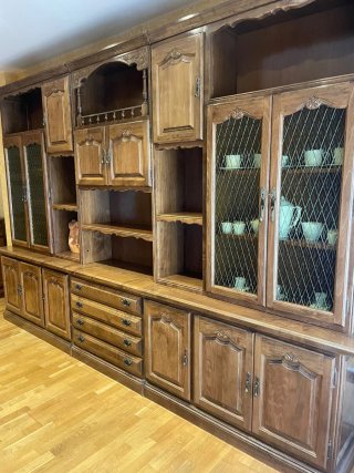 Librería Vitrina Madera Maciza Estilo Castellano