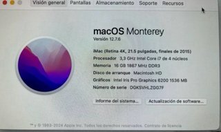 iMac 2016 Ordenador Sobremesa Casi Nuevo i