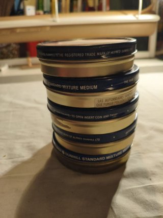 Lote 5 latas tabaco Dunhill Standard Mixture