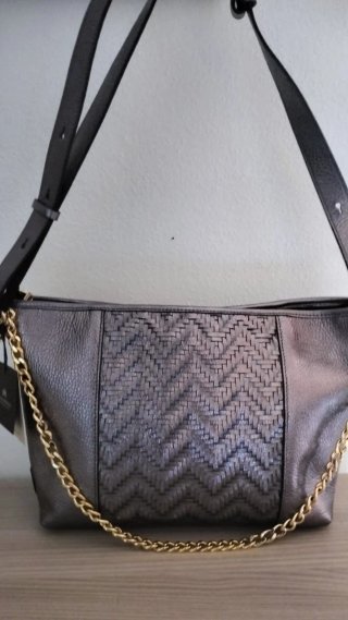 Borsa Cuoieria Fiorentina media oro/argento
