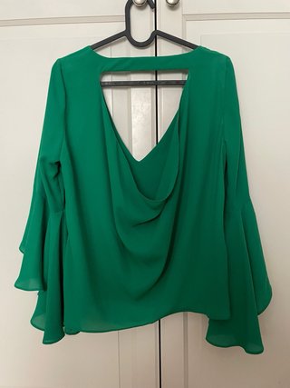 Blusa verde Zara talla M