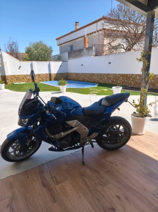 Kawasaki Z750 Naked Azul y plateada. PERFECTA.