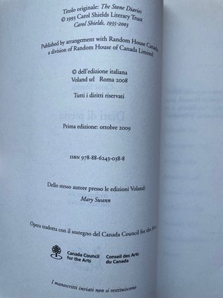 Diari di pietra - Carol Shields