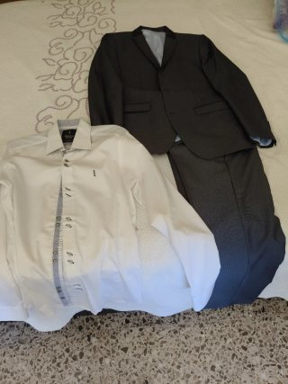 Pantalón de traje gris
