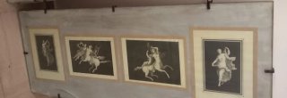 Composizione 4 Quadri Telaio Legno