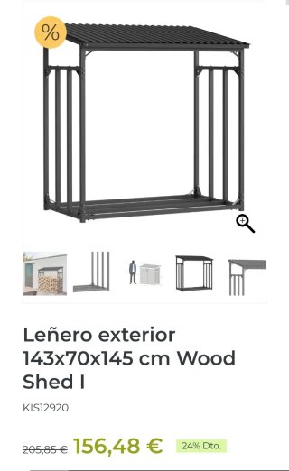 Leñero exterior 143x70x145 cm Wood Shed I